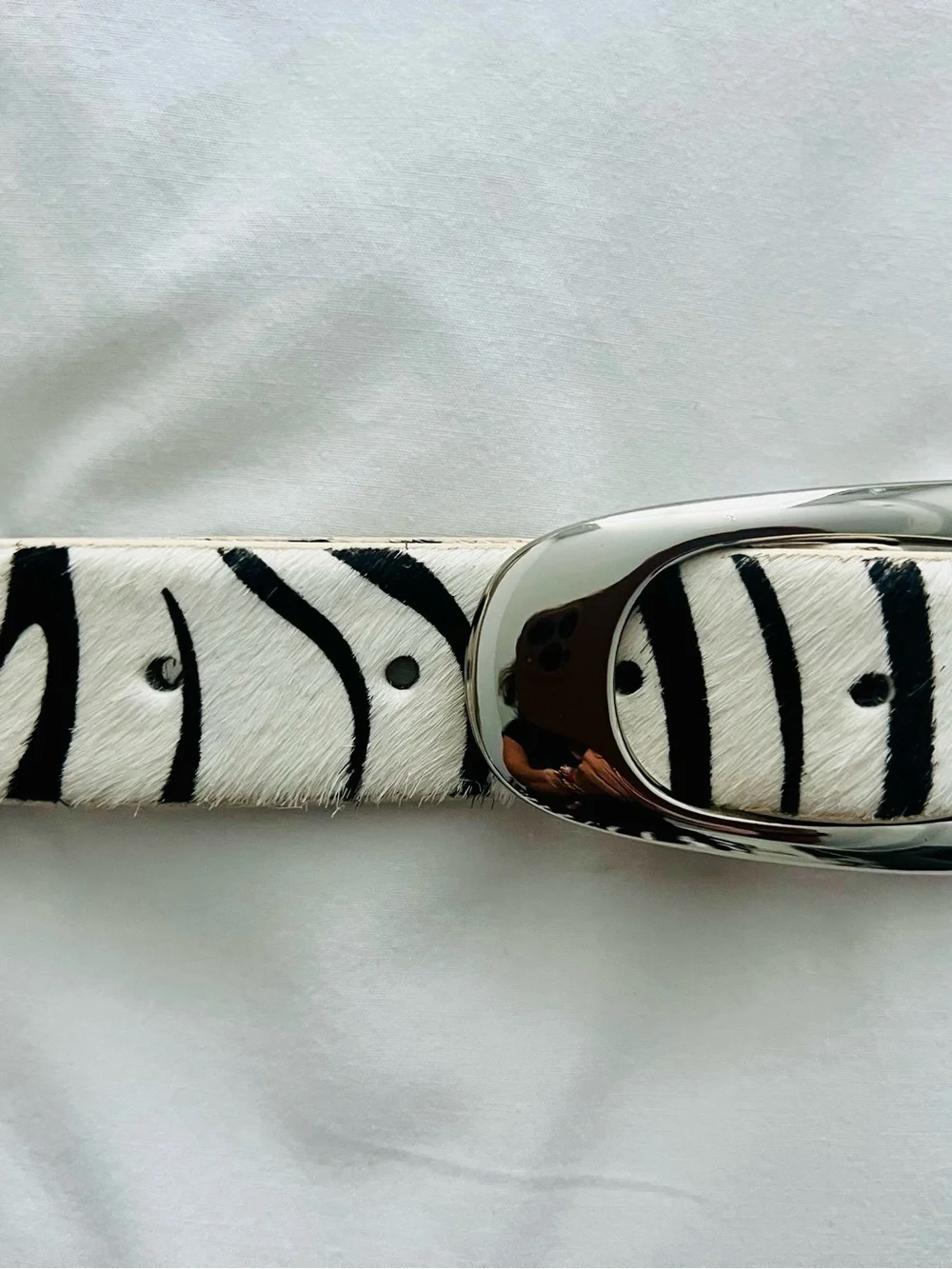 NWT | Rachel Zoe Genuine Leather Zebra Haircalf Belt